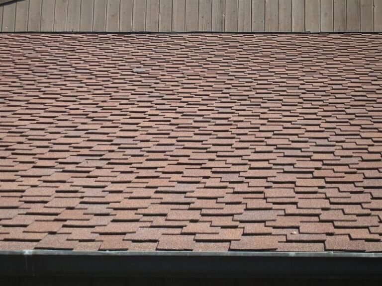 Close-up of new architectural shingles, by Adept Construction