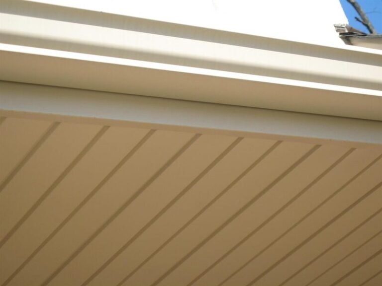 New vinyl soffit and fascia, installed by Adept Construction
