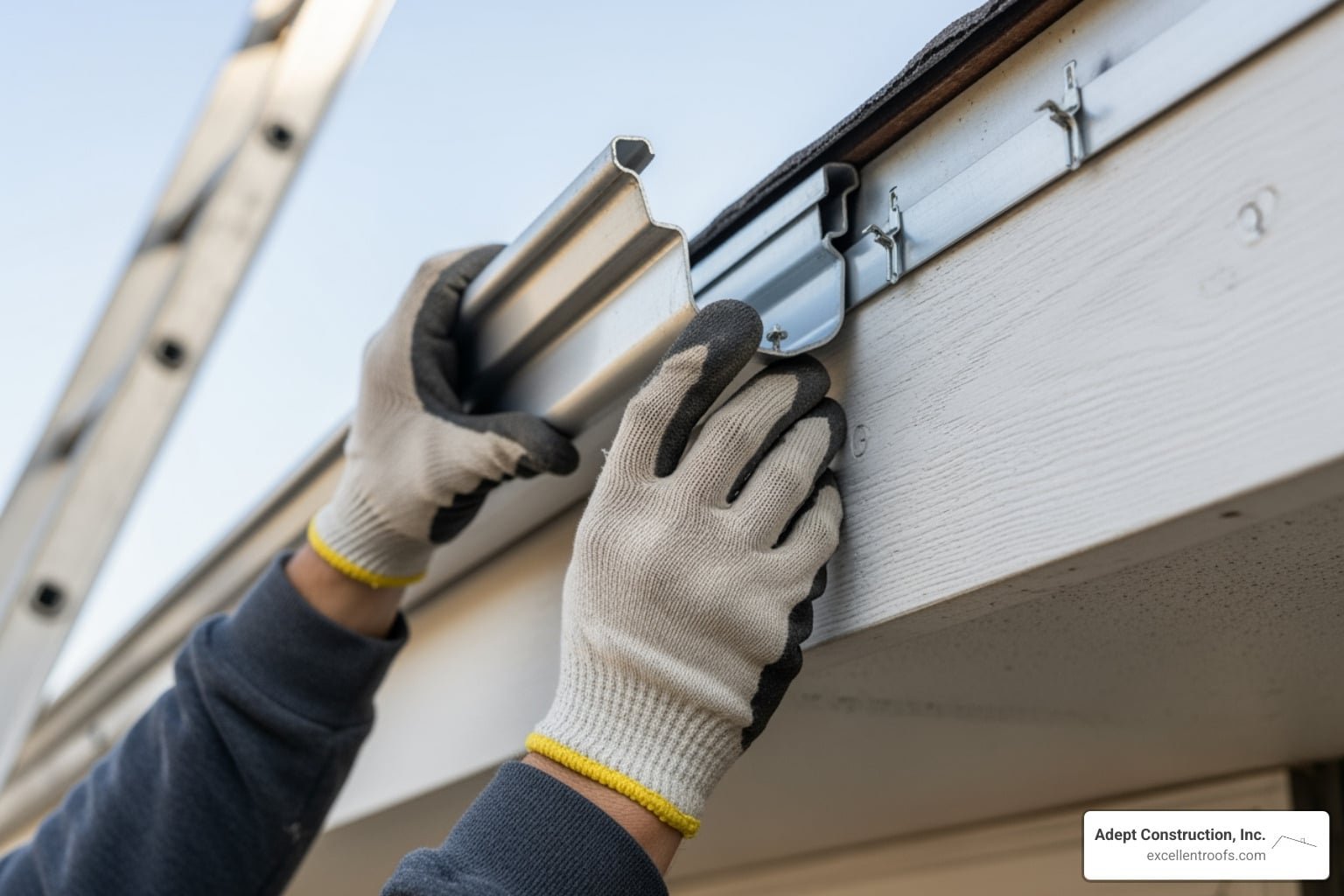 Aluminum gutter installation