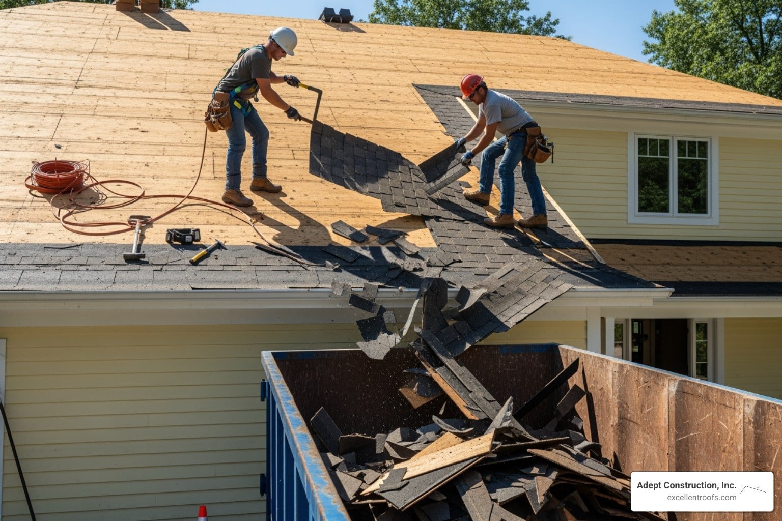 tear off roof shingles