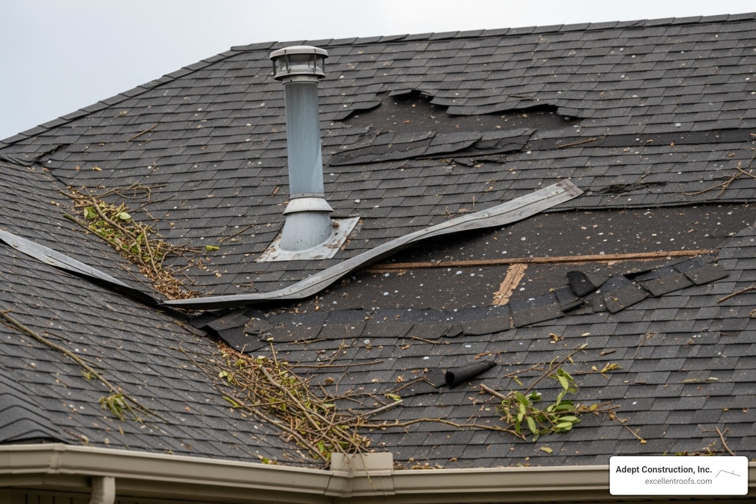 Storm damage roof inspection