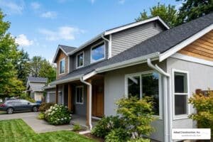 seamless gutter installation on modern home - seamless gutter installation
