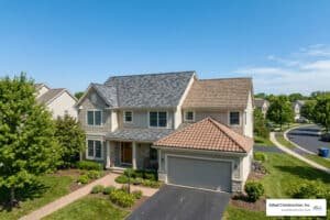 installed composite roof styles on a residential home