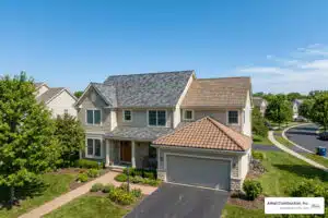 installed composite roof styles on a residential home