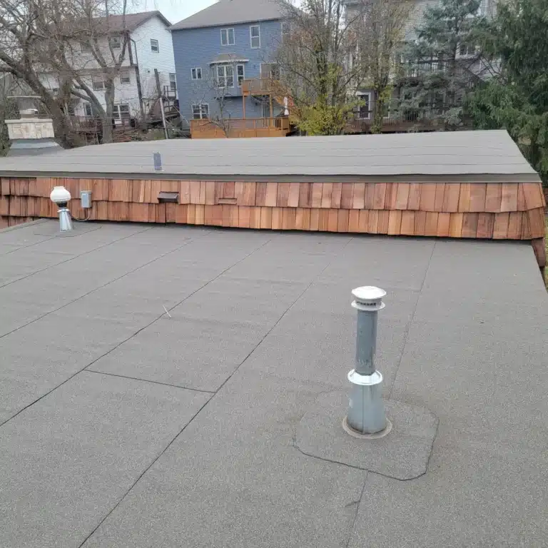 New flat roof on a home in Glen Ellyn, IL