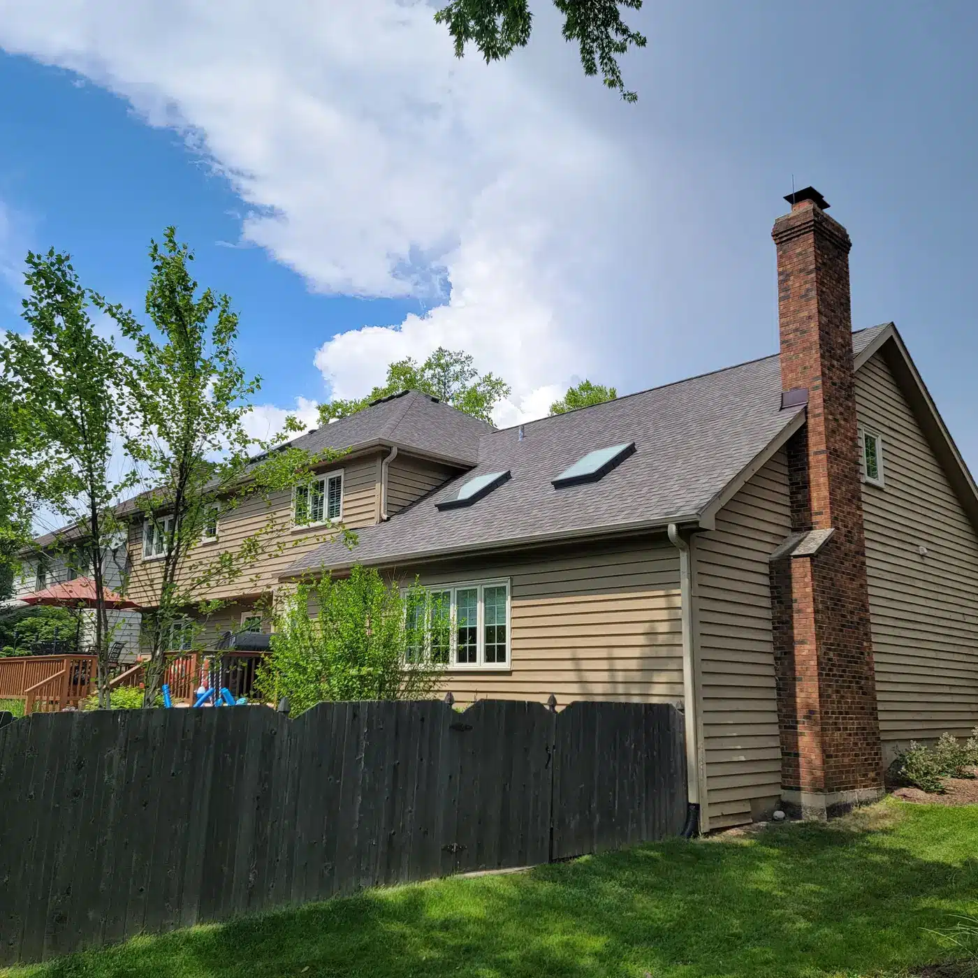 Roof replacement with new skylights in Naperville, IL